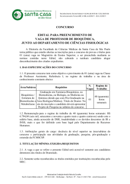 CONCURSO EDITAL PARA PREENCHIMENTO DE VAGA DE