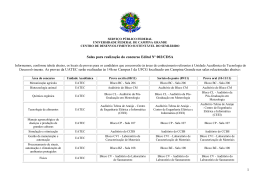 1 Salas para realiza&ccedil;&atilde;o do concurso Edital N&ordm; 002/CDSA
