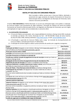 Edital Concurso Publico Pomerode