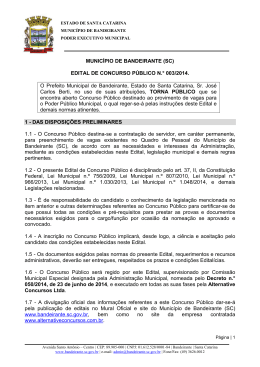 Edital de Concurso P&uacute;blico 003/2014