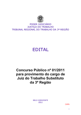 Edital do Concurso 2011