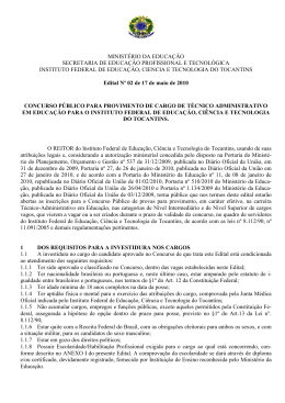 Edital n 02-2010 - IFTO T&Eacute;CNICOS