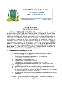 Edital de Concurso P&uacute;blico