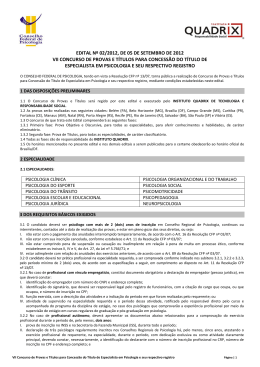 EDITAL N&ordm; 02/2012, DE 05 DE SETEMBRO DE