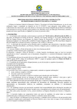 Edital n&ordm; 06/2013 - IF Sert&atilde;o-PE