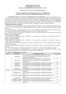 Edital de Abertura - Procuradoria-Geral da Rep&uacute;blica