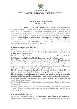 CONCURSO P&Uacute;BLICO N&ordm;. 001/2013 EDITAL N&deg; 005 O