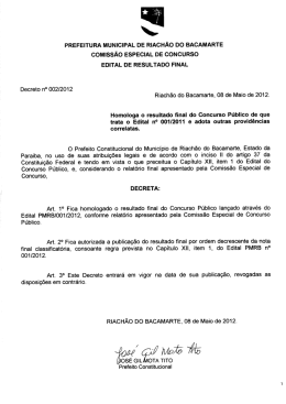Homologa o resultado ﬁnal