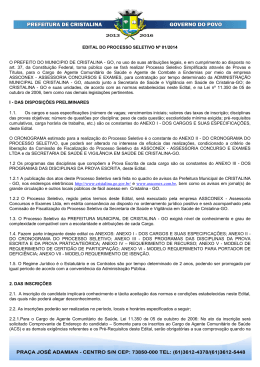 edital - processo seletivo da prefeitura municipal de