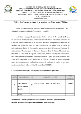 Edital de Convoca&ccedil;&atilde;o de Aprovados em Concurso P&uacute;blico