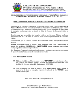 23/06/2014 Edital Complementar nº 001