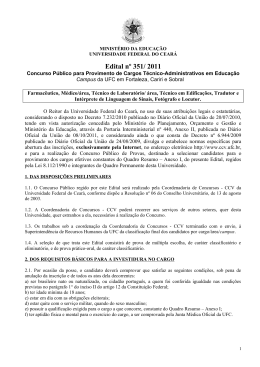 Edital 351/2011 - CCV - Universidade Federal do Cear&aacute;