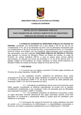 Edital - Minist&eacute;rio P&uacute;blico da Para&iacute;ba
