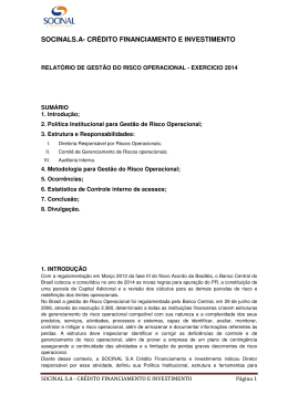 Relat&oacute;rio de Risco Operacional