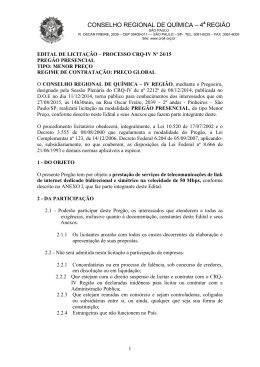 EDITAL DE LICITA&Ccedil;&Atilde;O &ndash; PROCESSO CRQ