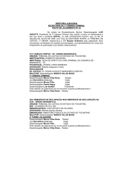 DIRETORIA JUDICI&Aacute;RIA SECRETARIA DA 1&ordf; C&Acirc;MARA CRIMINAL