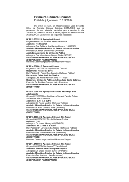Primeira C&acirc;mara Criminal - Tribunal de Justi&ccedil;a de Santa Catarina