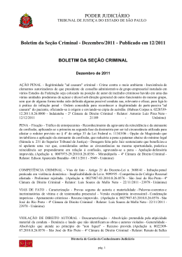 Se&ccedil;&atilde;o Criminal &ndash; M&ecirc;s de Dezembro de 2011