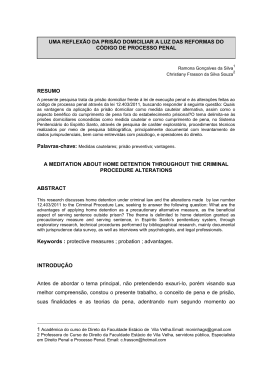 RESUMO A MEDITATION ABOUT HOME DETENTION