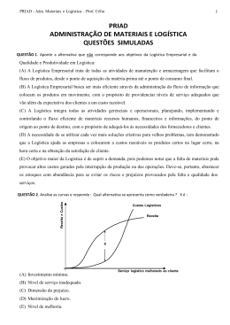 priad administração de materiais e logística questões simuladas