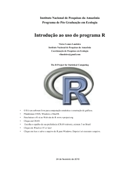 Introdu&ccedil;&atilde;o ao uso do programa R - Amazon-PIRE