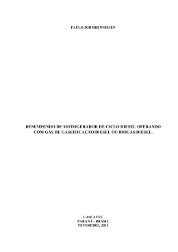 Desempenho de motogerador de ciclo diesel operando