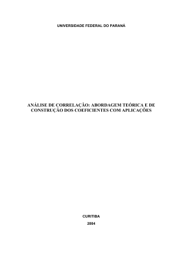 AN&Aacute;LISE DE CORRELA&Ccedil;&Atilde;O: ABORDAGEM TE&Oacute;RICA E