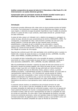 An&aacute;lise comparativa da posse de bola do F.C Barcelona x S&atilde;o
