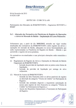 Altera&ccedil;&atilde;o dos Normativos da Plataforma de