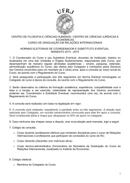 Normas Eleitorais de Coordenador e Substituto Eventual, mandato