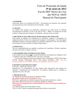 Feira de Promo&ccedil;&atilde;o da Sa&uacute;de 19 de maio de 2012 Escola MEF