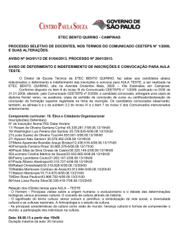 etec bento quirino - campinas processo seletivo de docentes, nos