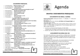 agenda grupos e - Par&oacute;quia de Nossa Senhora de F&aacute;tima (Lisboa)