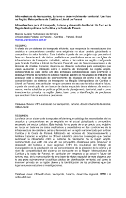Infra-estrutura de transportes, turismo e desenvolvimento territorial