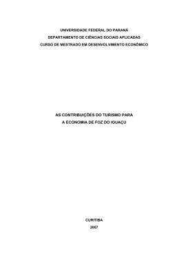 as contribui&ccedil;&otilde;es do turismo para a economia de foz do igua&ccedil;u
