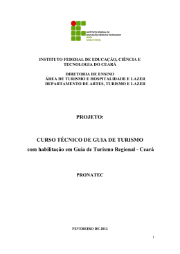 PROJETO: CURSO TÉCNICO DE GUIA DE TURISMO com