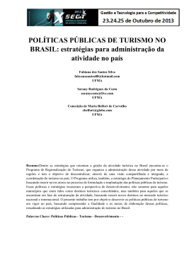 POL&Iacute;TICAS P&Uacute;BLICAS DE TURISMO NO BRASIL