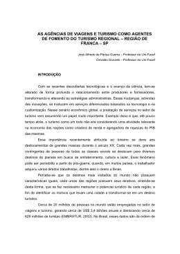 AS AG&Ecirc;NCIAS DE VIAGENS E TURISMO COMO AGENTES DE FOMENTO DO