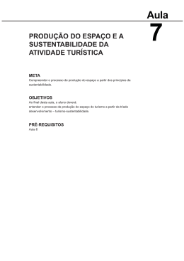 desenvolvimento, turismo e sustentabilidade