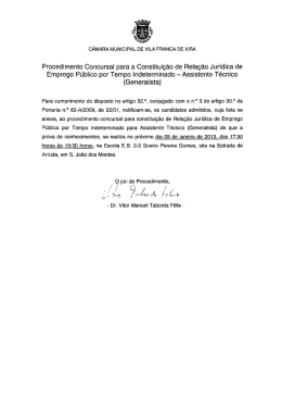 Procedimento Concursal para a Constituição de Relação Jurídica de