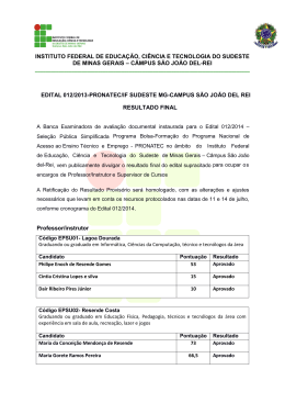 RESULTADO FINAL- EDITAL 012-2014