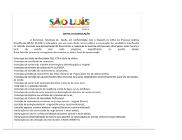 EDITAL DE CONVOCA&Ccedil;&Atilde;O A Secretaria Muncipal de Sa&uacute;de, em