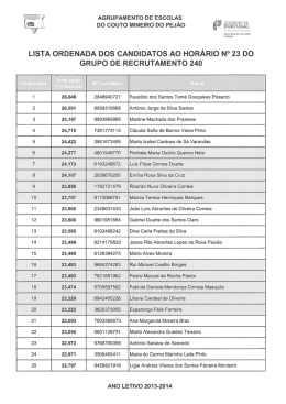 lista de graduação dos candidatos ao horário nº23