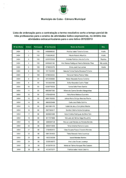 Município de Cuba - Câmara Municipal Lista de ordenação para a