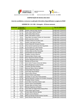 Lista de Candidatos HORÁRIO 38 - G.R. 300