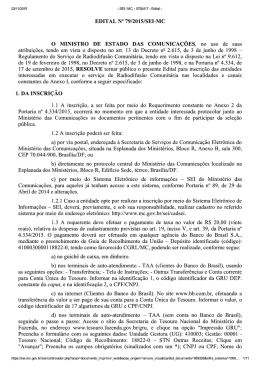 Edital n&ordm; 79/2015 - Minist&eacute;rio das Comunica&ccedil;&otilde;es