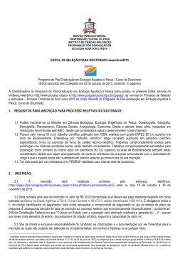Edital Doutorado PPGEAP 2016 - Propesp