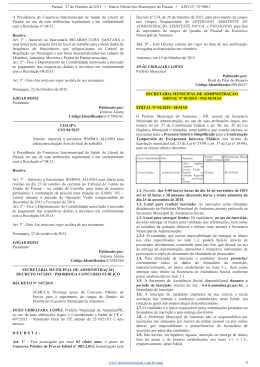 Edital - Di&aacute;rio Oficial