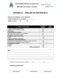 BAREMA 01 AN&Aacute;LISE DE PR&Eacute;-PROJETO