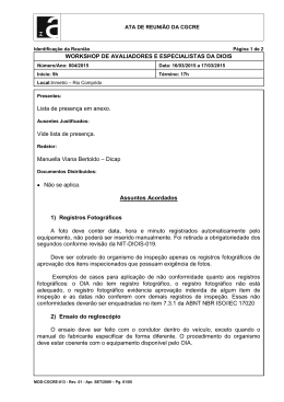 Ata do Workshop de Avaliadores Diois - Mar&ccedil;o 2015